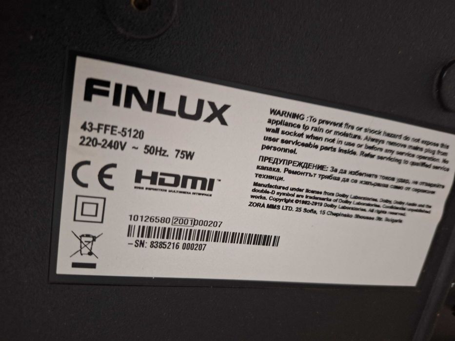 43" led smart tv Finlux телевизор