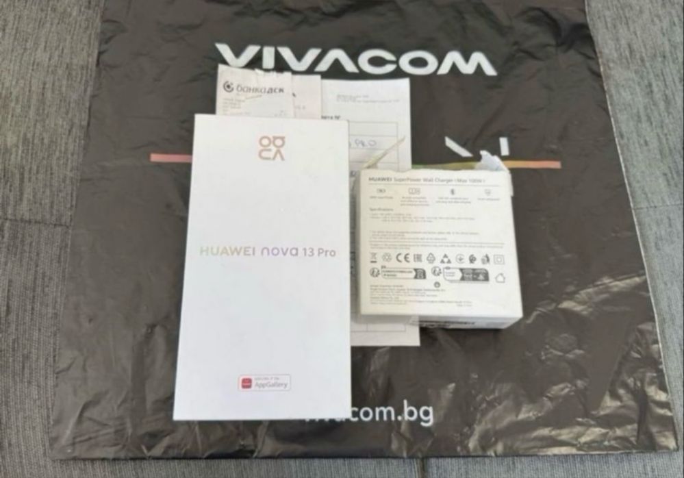 КАТО НОВ 512GB Huawei Nova 13 PRO Vivacom Гаранция 2027 г. Black