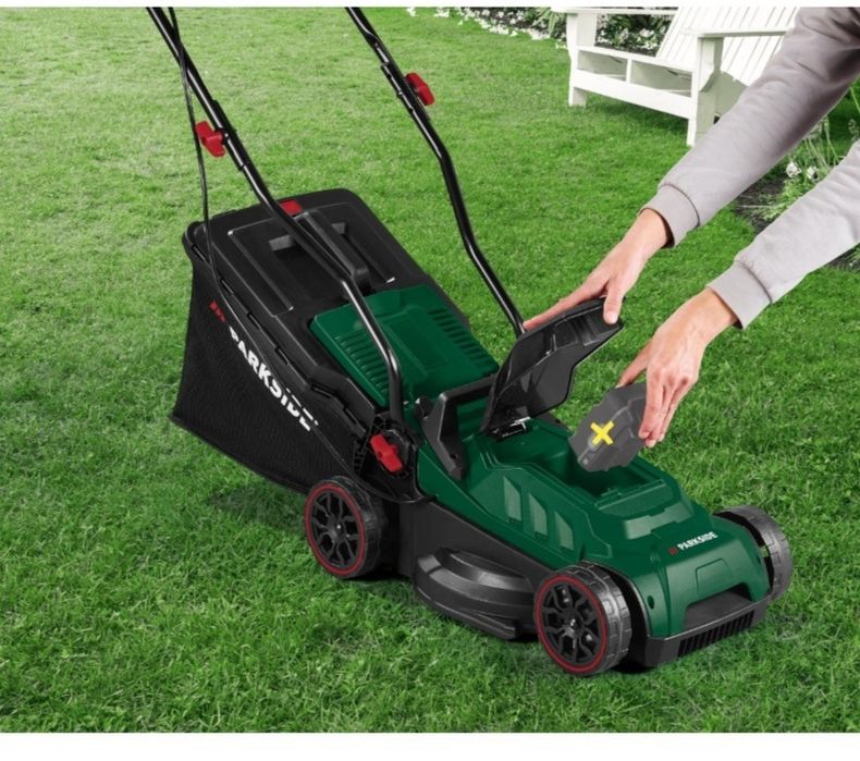 Masina de tuns iarba gazonul pe acumulator de 20 V Parkside