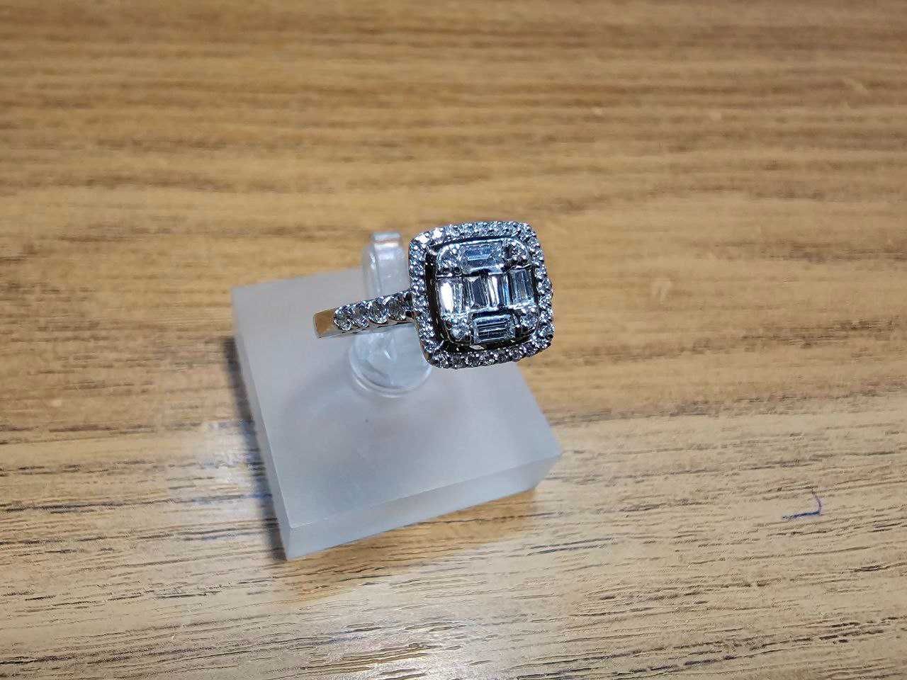 Inel cu diamante aur alb 14k(antikgemma)