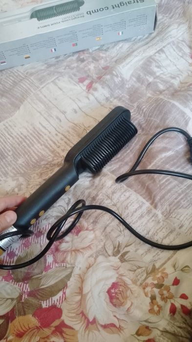 Выпримитель доя волос утюжок электрическая расческу 2в1 фен- плойка