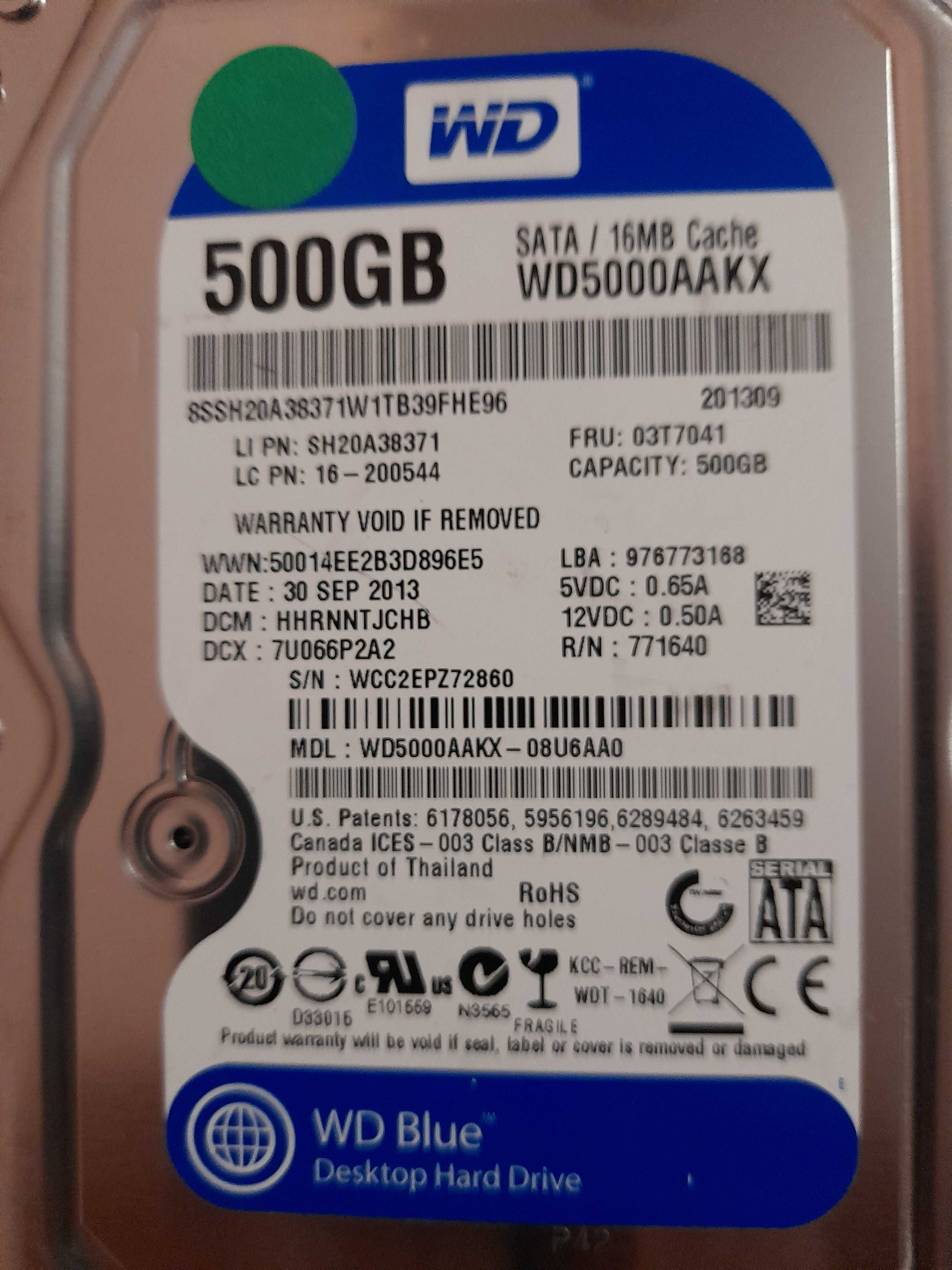 500 gb Hard Disk Drive PC WD, Toshiba, Seagate HDD 3,5 500gb