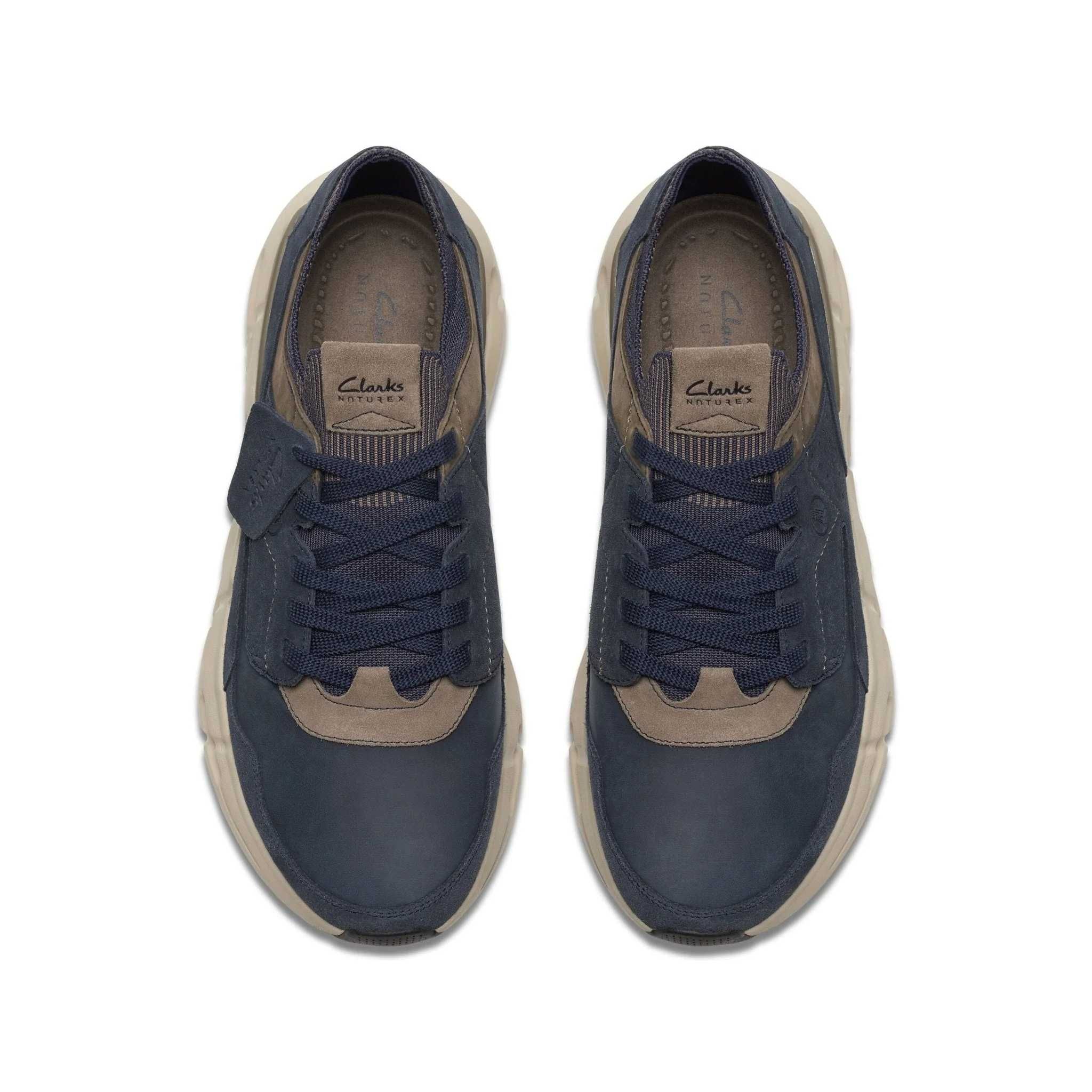 Clarks NXE Lo. Мужские кроссовки из натуральной кожи и замши. р. 41