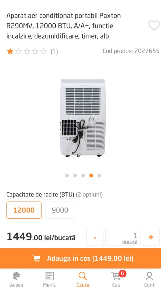 Aer conditionat portabil cu functi de incalzire racire dezumificator