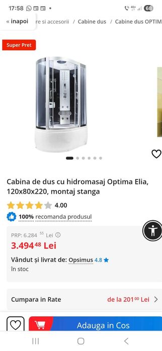 Cabina de duș noua
