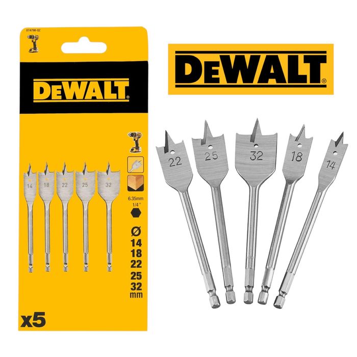 DeWALT Комплект плоски свредла за дърво DT4798