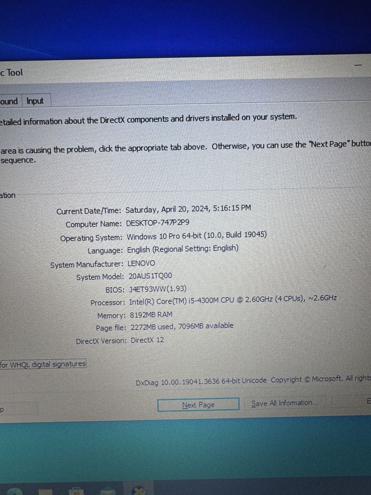 Laptop Lenovo L540 i5 5 gen