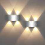 НОВА! LED лампа за стена, аплик, топло бяло, 4W, 2 бр/к-кт