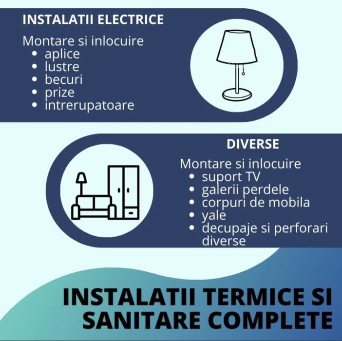 Instalator sanitar-interventii rapide-servicii multiple NON STOP 24/24