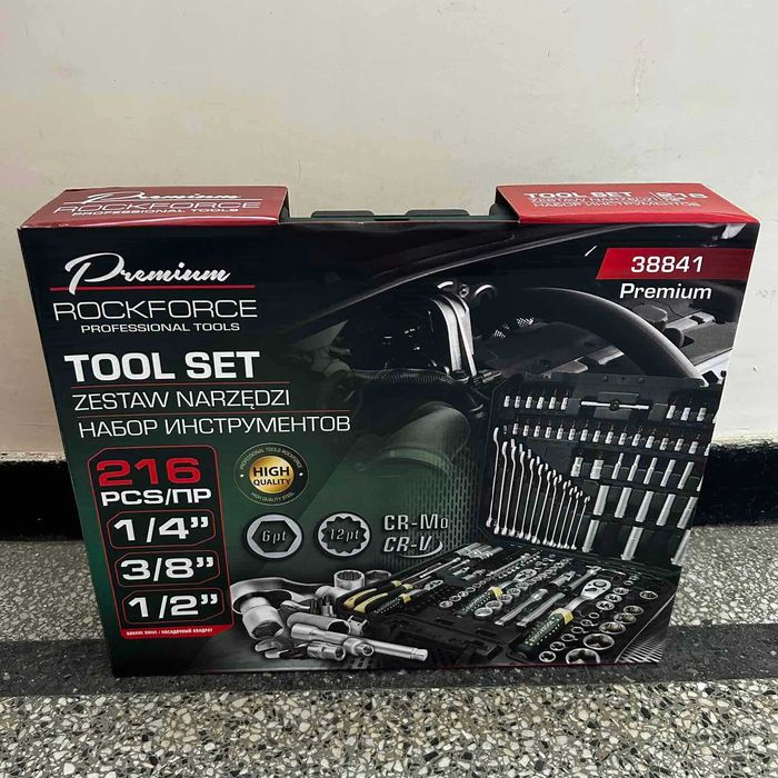 ТОП ЦЕНА !!! Комплект гедоре 216 части ROCKFORCE PREMIUM