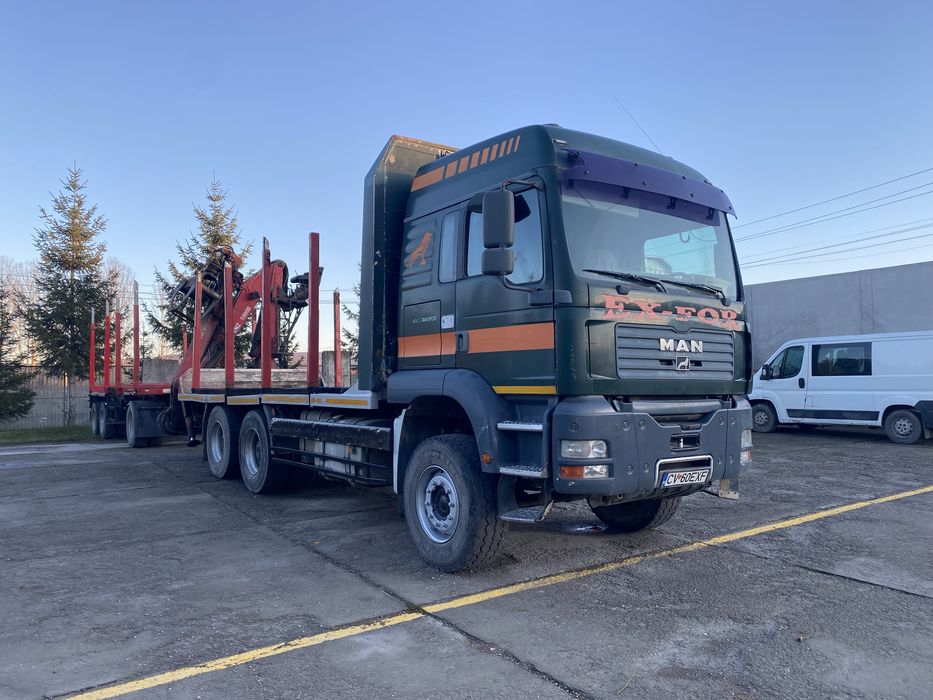 MAN 480XXL cu macara forestiera