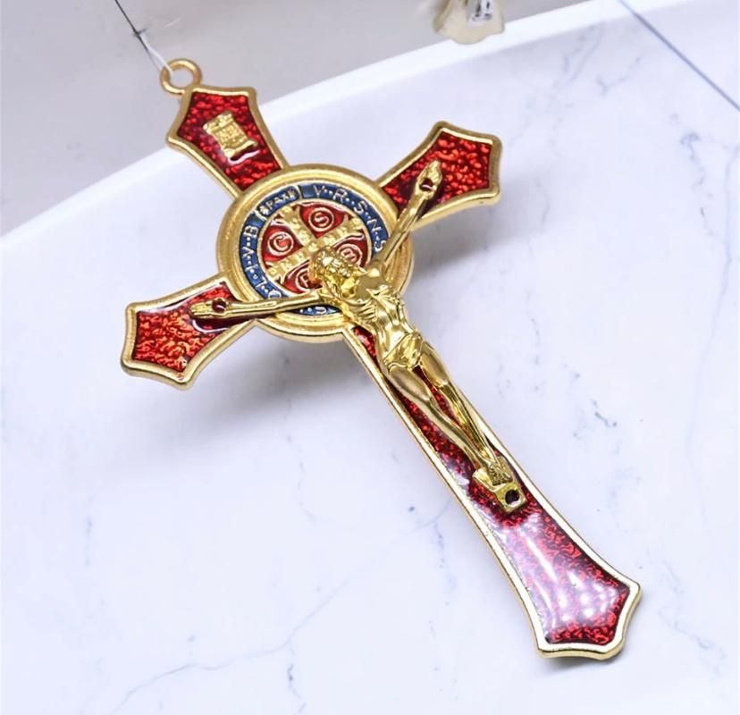 crucifix mare superb 12 x 7 cm placat cu aur