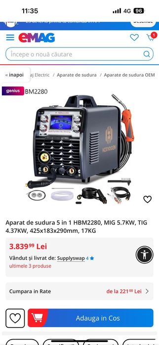 Aparat sudura 5 in 1 tig,mig,mma ,inox,aluminiu