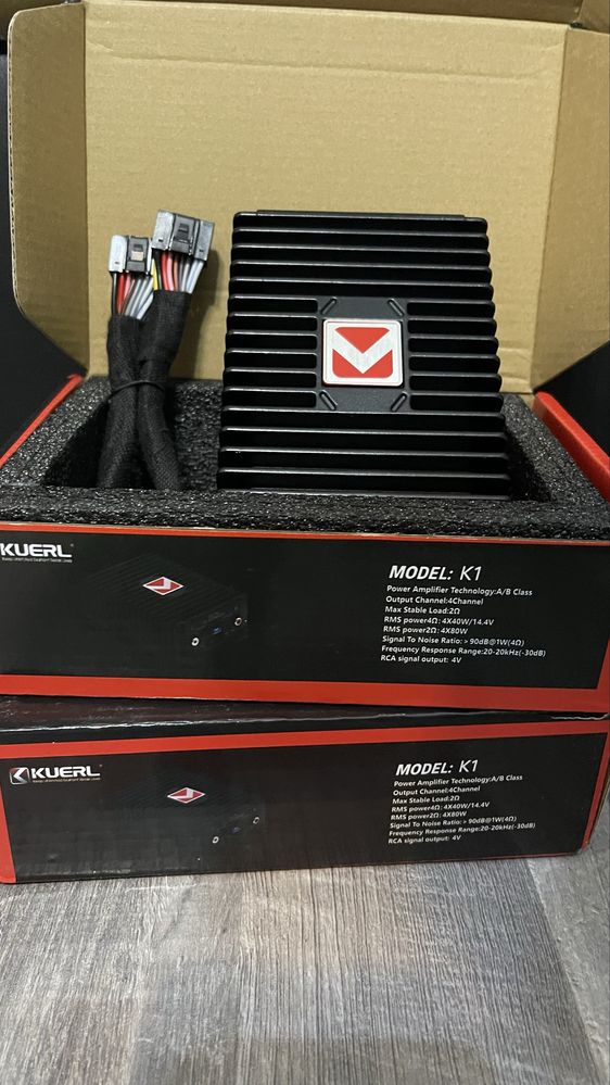Amplificator auto DSP, ajustare EQ, negru, 4 x 80W