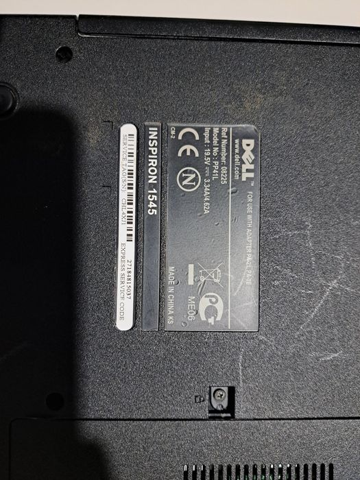 Laptop Dell Inspiron 1545 T3000 4GB RAM 320 GB HDD