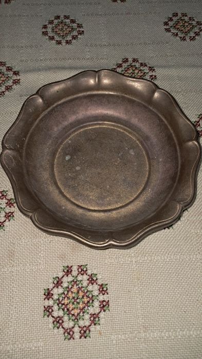 Platou si carafa din bronz masiv , 4,850 kg