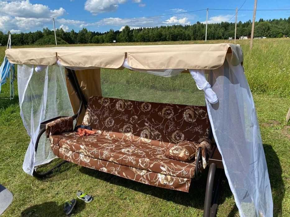 Садовые качели "Корсика" шоколад/графит, производство Россия.