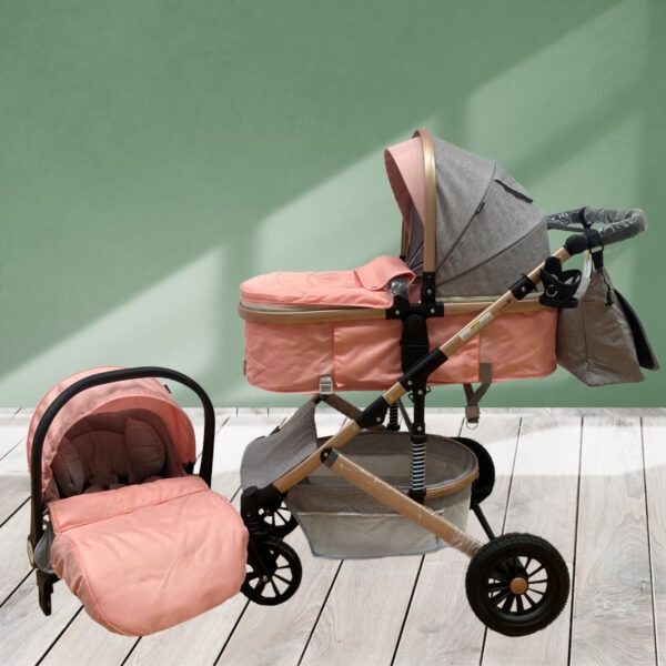 Carucior 3 in 1 transformabil, cadrul aluminiu cu suspensii 0-36 luni