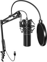 Професионален кардиоден микрофон, пълен комплект, анти шокова стойка
