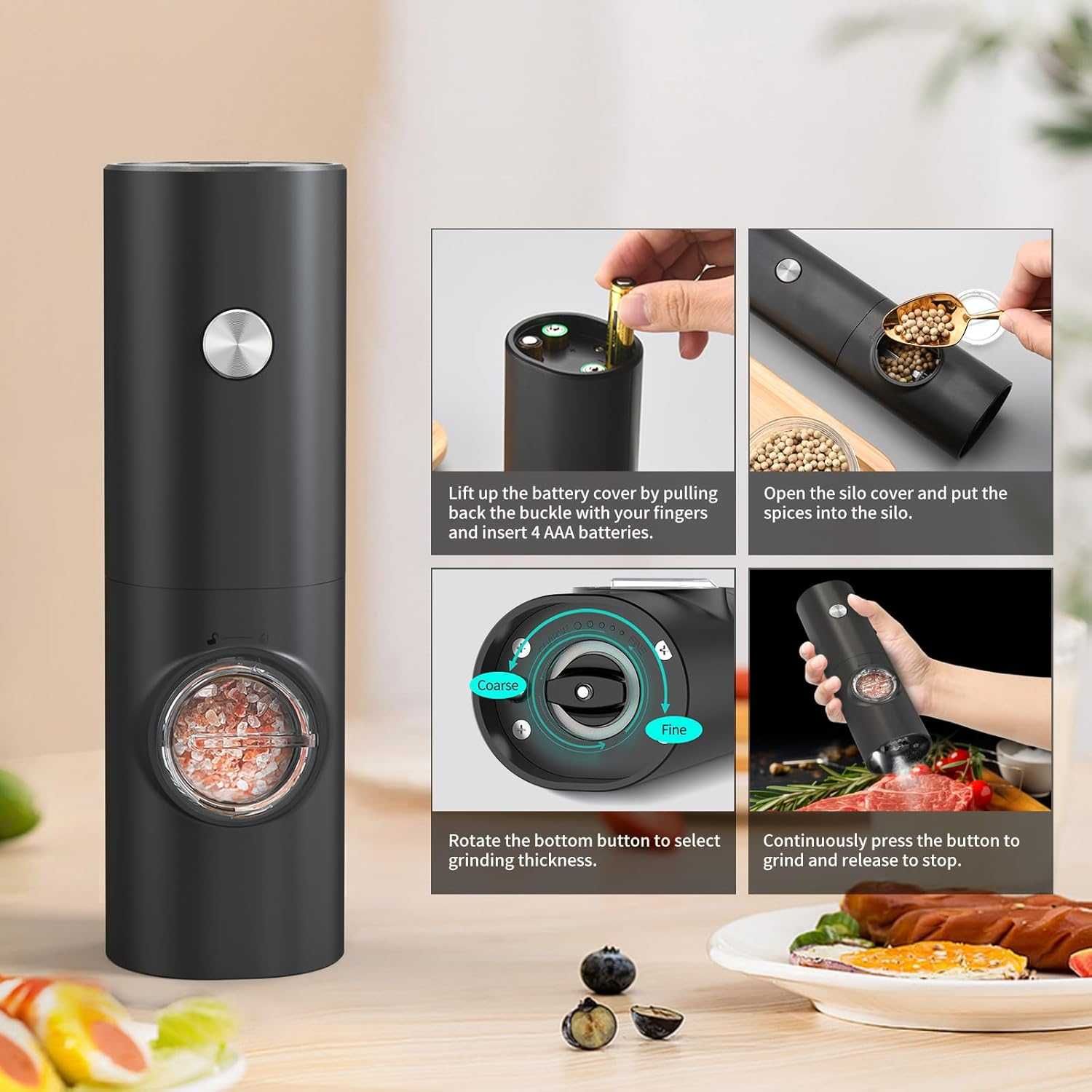 ПРОМО Нови Електрически Мелнички за Сол и Пипер Circle Joy с Батерии
