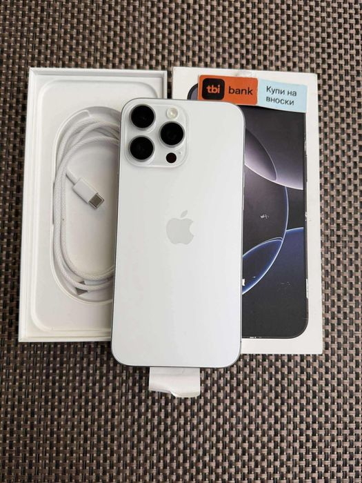 НОВ! 1TB! Iphone 16PRO MAX Лизинг от 88лв/м White titanium Гаранция!