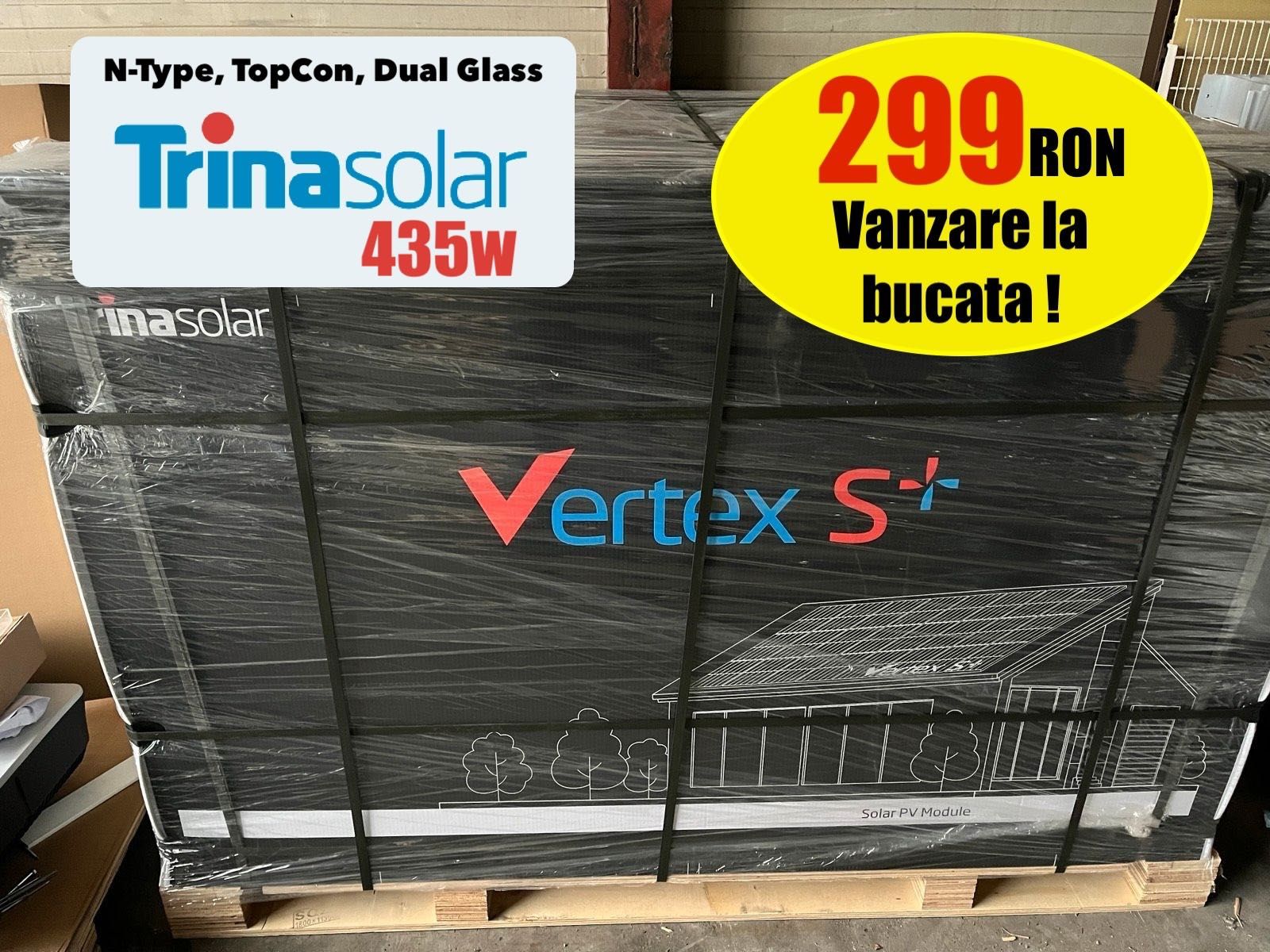 TRINA Vertex S+ 435w panou Dual Glass N-Type TopCon-(Canadian , Longi)