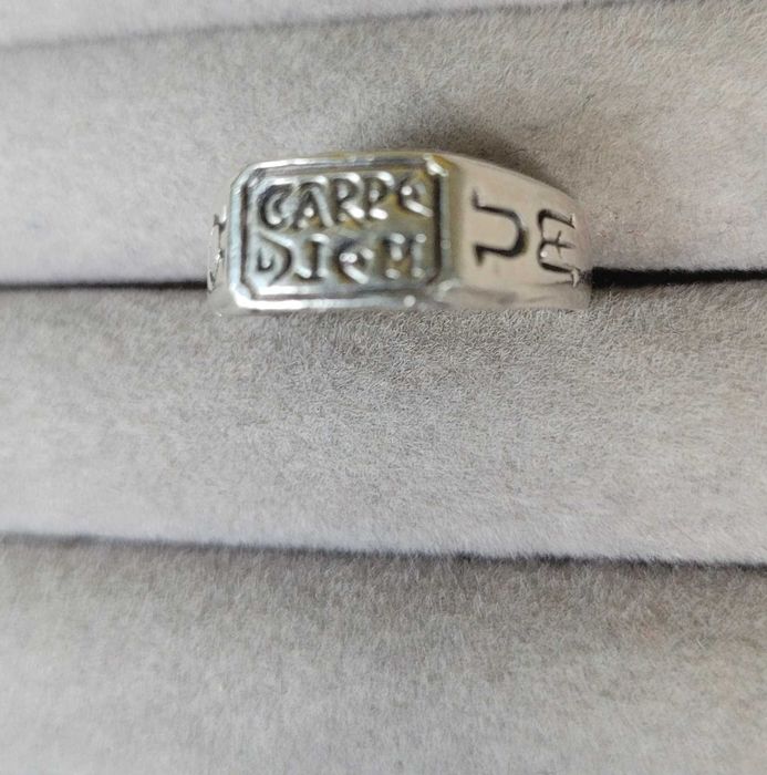 Inel vintage francez, Carpe Diem, "Seize the day", anii '70