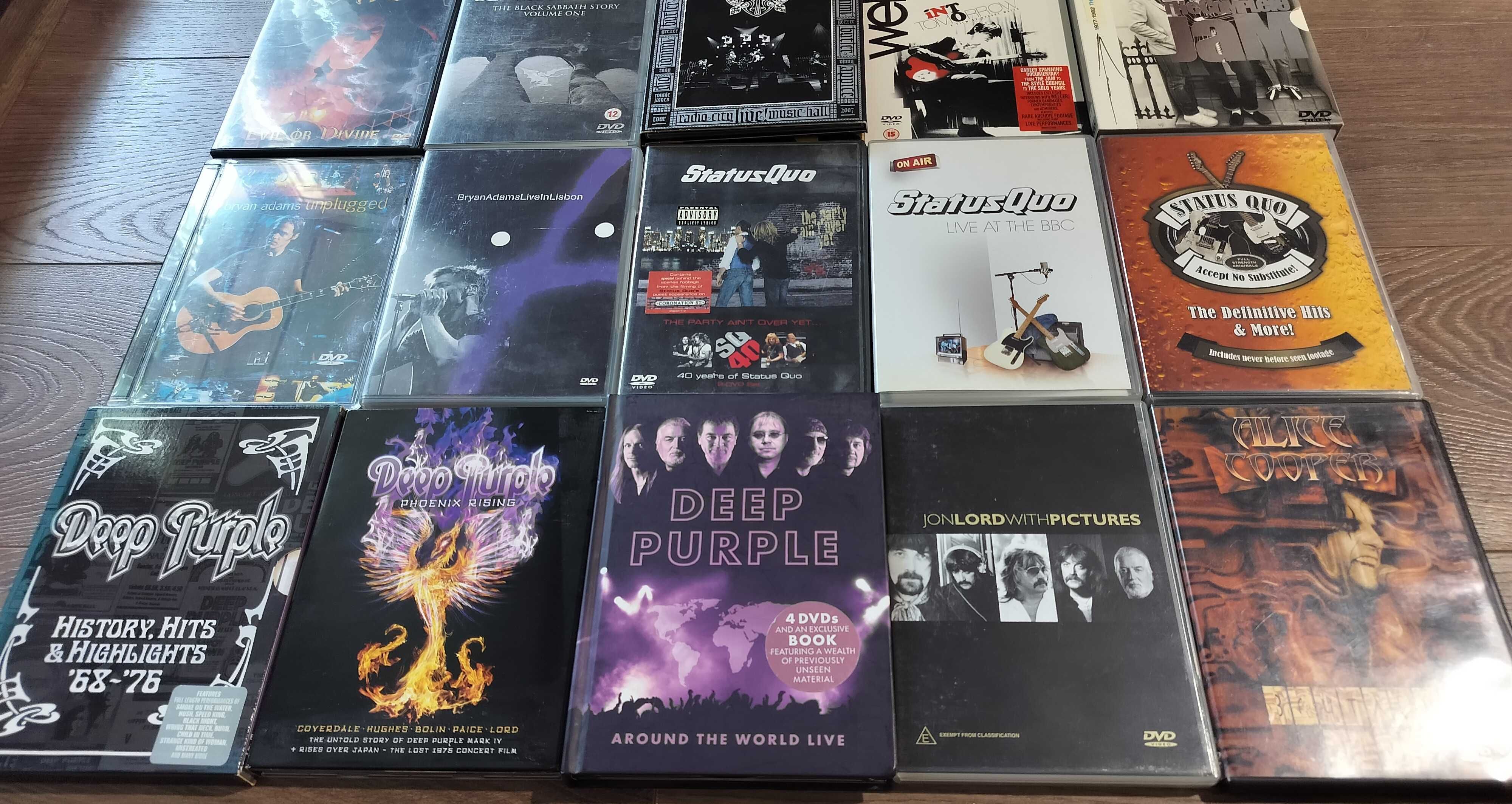 Lot DVD-uri Dio Bryan Adams Deep Purple Status Quo ZZ Top AC/DC