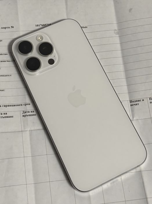 КАТО НОВ 256GB iPhone 16 Pro Max A1 Гаранция 2027г. White | Бял