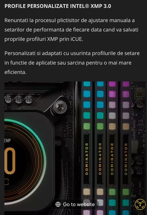 Memorie Corsair DOMINATOR PLATINUM XMP, DDR5, 64 GB (4x16) CL32