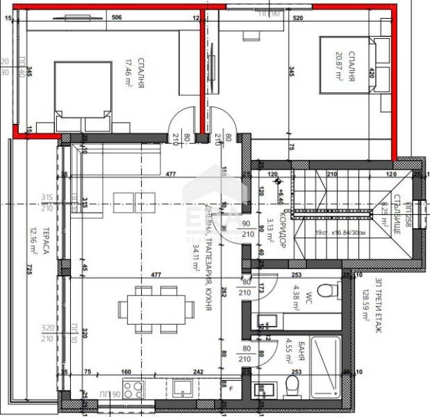 Продава се Тристаен апартамент в Варна, м-т Сотира - 130 кв.м за 1385 €/кв.м - Снимка #4