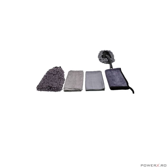 Set perii si lavete pentru curatare auto, detailing, 9 piese, Satra