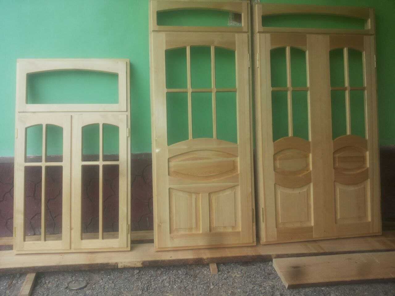 Йоғочдан ясалган эшик ва ромлар, Окна и двери из дерева. MDF yog'och