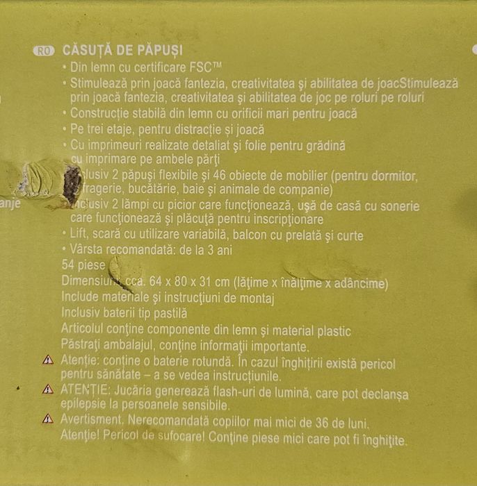 Casa de papusi lemn 54 accesorii