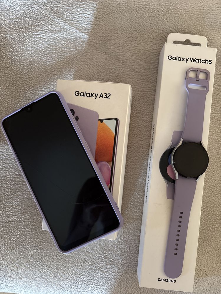 Телефон Galaxy A32 и смарт часовник Galaxy Watch 5