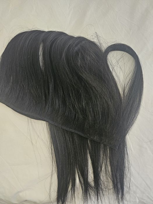 Естествена коса един широк ред 25см. Двоен. 50гр. Черен