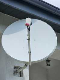 Antenă Orange satelit completă cu LNB și suport de fixare.