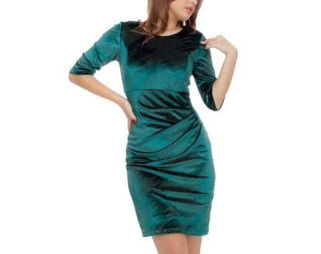 зелена рокля с камъчета и черна рокля с пайети Л/ХЛ