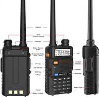 Мощна Радиостанция 8W Baofeng UV-5R walkie talkie, Преносима, VHF/UHF