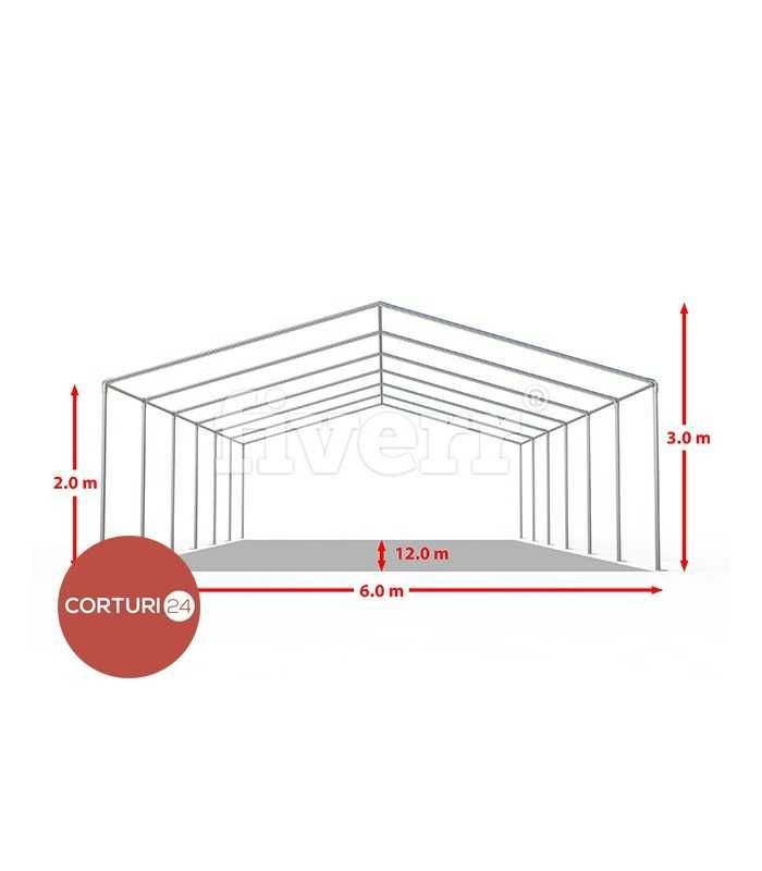 Cort Evenimente Economy, PVC alb, 6x12 m - Corturi24