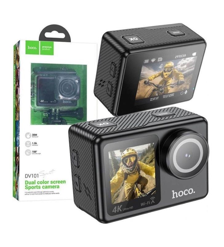 Экшн-камера Hoco DV102 4K с двумя дисплеями и стабилизацией