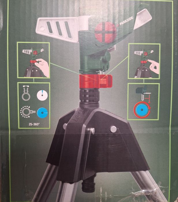 Количка за маркуч на Парксайд дигитален водомер и таймер за поливане