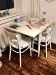 Vand masa Ingatorp cu extensie plianta si 2 scaune (Ikea)