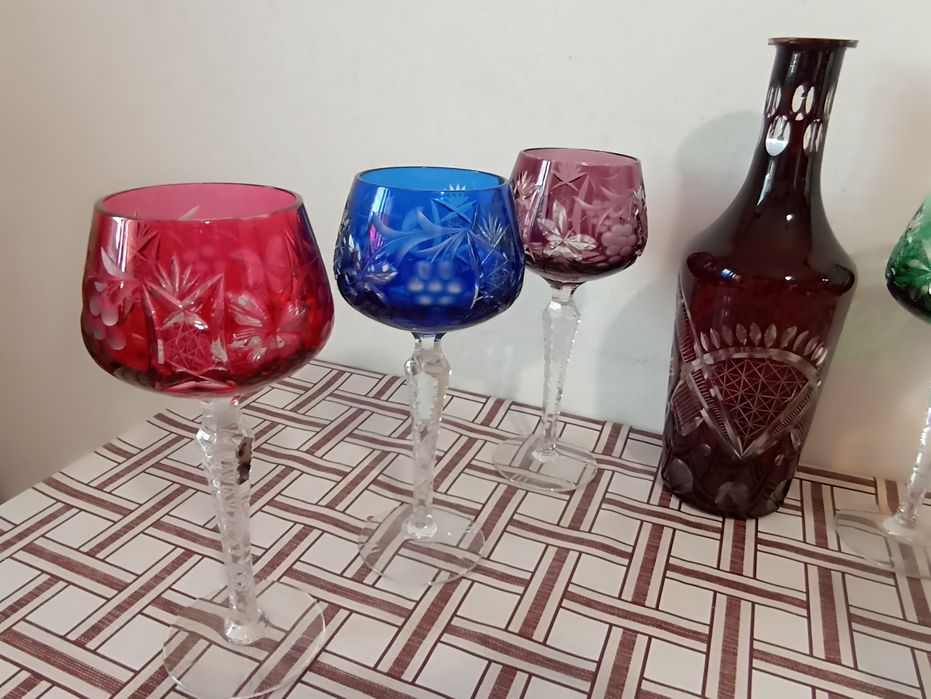 Set pahare bohemia cu sticla