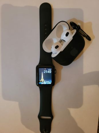 Срочно продам Apple watch 3,38mm + air pods 3