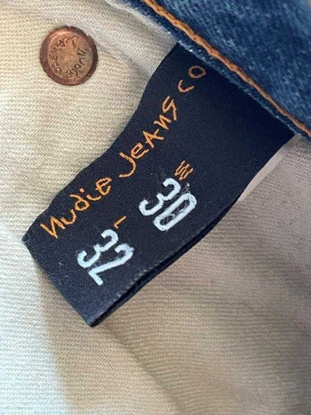 Blugi NUDIE Grim Tim Slim Albastru Barbati | Marime 30 x 32