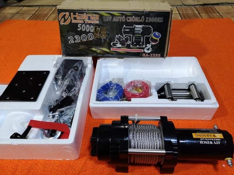 Troliu electric 12 V 2300 Kg 15 Metri cablu, Pentru Trailere ETC.