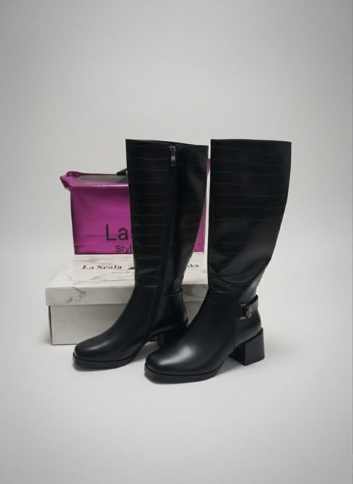 Натуральные кожаные сапоги LA SCALA