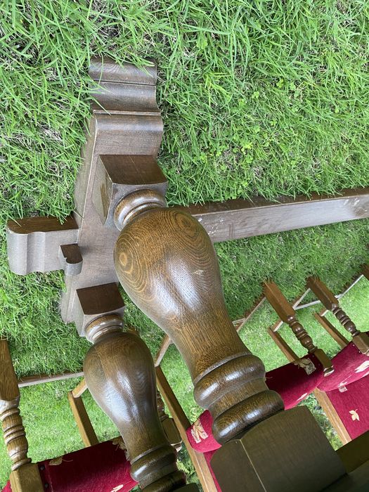 Френска трапезна маса от масивен дъб 210/90/ 74 + 4 стола