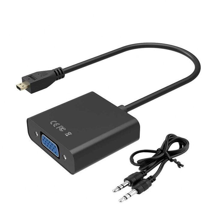 Adaptor convertor micro HDMI la VGA + cablu audio pt tableta proiector